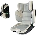 My Babiie Compact Folding Highback Booster Car Seat - ISOFIX, 100-150cm (Approx. 4-12 Years, Group 2/3), i-Size R129, Adjustable, Portable, Child high Back seat, 8 Position Headrest - Stone