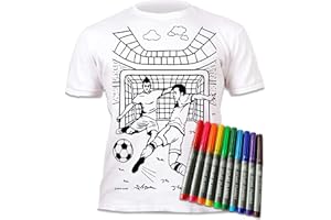 Splat Planet Fußball-T-Shirt mit 10 waschbaren Magic Markern – T-Shirt selbst ausmalen, bemalen, waschen und nochmals ausmalen, Kindergeburtstag