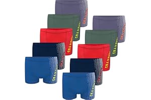 LOREZA ® 10 Boxers pour garçon sous-vêtements Culotte en Coton 2 à 15 Ans