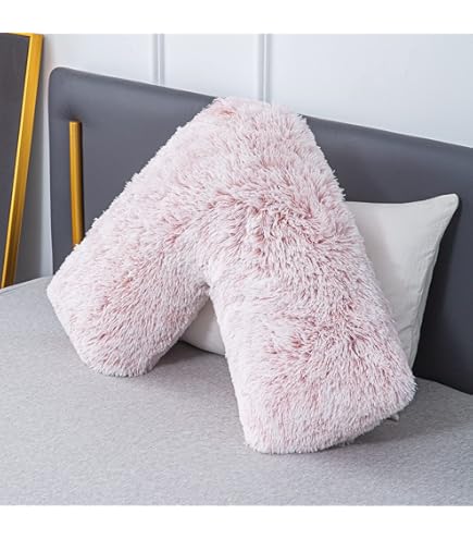 V Shaped Teddy Fleece Body Neck Support Orthopaedic Pillow