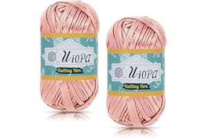 Uiopa Fettuccia Metallico per Borse a Uncinetto, 2 x 100g(2 x 45m) Filato Grosso di Tessuto in Poliestere, Filo Uncinetto per Borse, Cestini, Tappeti, Fai da Te, Artigianato