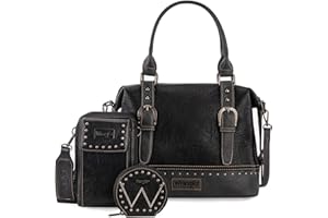 MONTANA WEST Wrangler 3Pcs Doctor Bag Set for Women, Top Handle Satchel Cell Phone Purse Handbags Hobo Bags