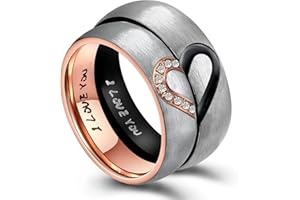 ANAZOZ 6 mm su Hers para real Love corazón promesa anillo acero inoxidable parejas boda compromiso bandas