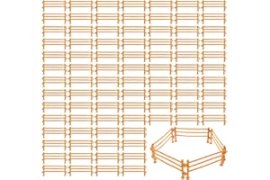 RBLEOTE 120 Stück Mini Zaun Spielzeug für Kinder,Tiergehege Spielzeug, Pferdekoppel,DIY Pferd Corral Fechten Zubehör, für Pferd Stall Nutztier Scheune Panel DIY Zubehör