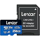 Lexar Professional 633x Scheda Micro SD 256 GB, Scheda di Memoria microSDXC UHSI con Adattatore SD, Fino a 100 MB/s in lettur