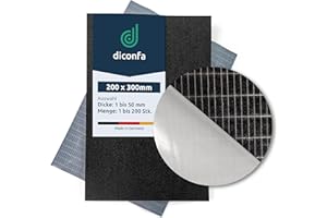 diconfa Zellkautschuk EPDM wie Moosgummi SELBSTKLEBEND ca DIN A4 - WÄHLEN ==> DICKE: 1mm bis 50mm - MENGE: 1 bis 200 Stück - AUSWAHL: 200x300x1mm, 5 Stück - Universal Schaumstoffmatte