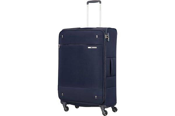 Samsonite Base Boost Spinner kabinväska, 78 cm | Marinblå, expanderbar mjuk väska, 105 L, 3.1 kg, med TSA-lås och lättrulland