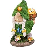 Lustiger Gartenzwerg Mit Solarleuchte - Wetterfeste Gartendeko 32 Cm