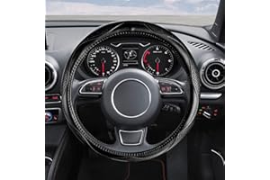 GADLANE Skórzana osłona na kierownicę samochodową z mikrofibry, uniwersalny, miękki, antypoślizgowy, oddychający pokrowiec na kierownicę samochodową, rozmiar M 37–38 cm, czarny