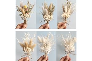 YSISTER Mini Ramos de flores secas naturales Juego de 6 - Resina epoxi Paquetes para Marcos Pequeños Fotos, Manualidades, Álbum de recortes, decoración, arte de uñas, artesanía