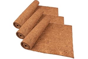 Fengaim Natural Coco Liner Roll, 3 Rolls 1m*0.4m/40" x 16" Coconut Planter Liners, Coco Hanging Basket Liner Coconut Growing Mat Coconut Fibre Matting Liner Roll for Patio Containers Wall Troughs