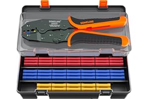 SOMELINE® Pince à Sertir avec 3 Sortes Cosses, Kit Pince d'Outil de Sertissage, Pince à Sertir Cosse Electrique, Câble de Cosses 0,34–6 mm², Pince Electricien, Outil Bricolage, Cosses à Sertir