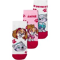 Paw Patrol Socken Für Mädchen – 3er Pack Mit Skye, Zuma & Everest, Rosa/grau, Weich & Bequem