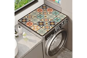 Nouiroy Flowers Washing Machine Dust Cover Top Mat Floral Washer Dryer Top Cover No-Wash Super Absorbent