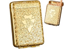 RWXCOW Papierośnica z metalu, dla mężczyzn i kobiet, na 14 papierosów, produkt Peaky Blinders, elegancki wygląd i wyjątkowe cechy, złota