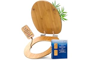 ADOB WC Sitz Klobrille Bambus dunkel aus echtem Bambus mit Absenkautomatik Bamboo natur, 33325