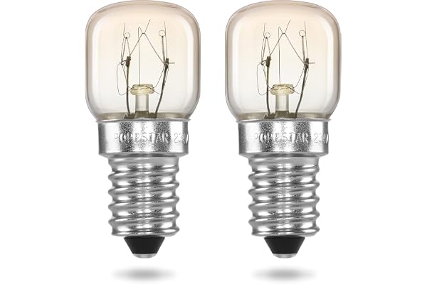 Poppstar ugnslampa E14 15W värmebeständig upp till 300 grader (2700K varmvit 85lm, T22) 2-pack ugnsglödlampa