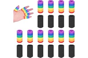 EUPHHONYCS 20 Stück Fingerbandage Fingerschutz Fingerlinge Dehnbare Fingerhülle für Die Entlastung Schmerzen Calluses Elastische Fingerbandagen Kompressionsschutz Schmerzlinderung Arthritis Sport Fingerbandage