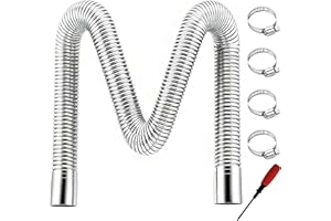 LEBOKJ 200cm Abgasschlauch 25mm, Abgasrohr für Stromerzeuger & Dieselheizungen, Auto Edelstahl Abgasrohr inklusive 4 Edelstahlklammern & praktischem Montagewerkzeug, ideal für Kraftstofftank und Autoheizung