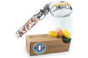 Aecodune Pommeau Douche XL Vitamine C Premium avec Filtre Eau - DEVENEZ SUBLIME - Douchette Anti Calcaire, Élimine 99% Chlore & plus - Beauté & Pureté - Filtre à Eau Eco avec Senteurs & Pression