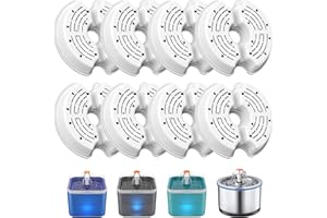 NICREW Sol 8 Pièces Filtres pour Fontaine Eau Chat, Filtres de Remplacement Convient pour 2L Fontaine Chat Chien