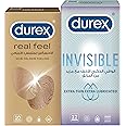 Durex Real Feel Condoms + Invisible Extra Thin Lubricated - Pack Of 22