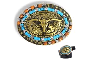 ALUYF Kuhkopf Gürtelschnalle, Einzigartig Western Gürtelschnalle,99 x 75 mm, Einer Zinklegierung Gürtel Schnalle, Jahrgang Gürtelschnalle Herren, für Gürtel, Handtaschen und Lederwaren