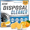 ACTIVE Garbage Disposal Cleaner Deodorizer Tablets - 24 Pack Heavy Duty XL Foaming Tablet - Fresh Citrus Foam Sink Garburator Disposer Freshener, Natural Kitchen Cleaning Care - 12 Month Supply