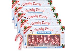 SWEET BUDDIES Mini Zuckerstangen 5er Pack – 25 Stück á 4g pro Packung – Peppermint Candy Canes – Weihnachtsdeko, Adventskalender, Nikolaus, Party Süßigkeiten & Mitgebsel – kleine Zuckerstangen mit Minzgeschmack
