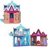 Mattel Disney Karlar &Uuml;lkesi minik Elsa bebek oyun seti ve 10 oyun alanı, 3 hayvan dost, 8 aksesuar, birleştirilebilir hikaye 