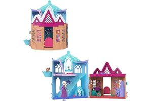 Mattel Disney Frozen - Cuccioli Invernali, set castello con mini bambola Elsa e 3 amici animali, 8 accessori e tante aree di gioco ispirate agli Animali di Arendelle, 3+ anni, JFG28