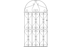 GENERIC Regent Scroll Tall Bow Top Metal Garden Gate galvanised Wrought Iron Style Swing (1067mm Gap x 1905mm High RBZP44)