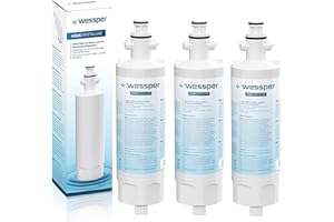 Wessper 3x 4874960100 Cartucho de Filtro de Agua para Nevera/frigorífico - Beko 4874960100, 4394650100, 9256712, SBS4K, GNE; Blomberg IWD1004ET; Grundig 487960000, GSN; Lamona LAM6100, HJA6110