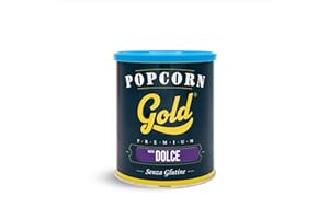 Fun Food Italia Popcorn Gold Premium Gusto - Senza Glutine - In Barattolo Da 60 G, Dolce
