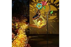 Joellfuner Regadera Solar para Jardín, Lámpara de Regadera Solar, Lámparas Solares para Jardín con Soporte, Regadera Luces Solares led Exterior Jardin, IP65, Impermeable para Camino, Pasarela, Terraza