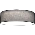 Navaris 22W LED Ceiling Light - 40cm Diameter Round Flush Mount Ceiling Lamp for Living Room, Bedroom, Baby Nursery - Light Grey