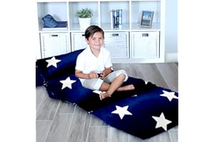 Butterfly Craze Floor Pillow Case, Mattress Bed Lounger Cover, Star Navy, King, Cozy Seating Solution for Kids & Adults, Recliner Cushion, Perfect For Reading, TV Time, Sleepovers, & Toddler Nap Mat
