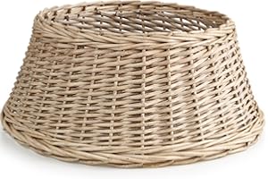MY CHRISTMAS Christmas Tree Skirt Woven Willow Xmas Tree Collar Wicker Rattan Christmas Tree Trunk Basket Guard Base Rustic Handcrafted Tree Ring -Ideal for Trees 7ft and Below Bottom Diameter 54cm