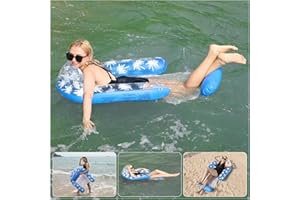 MIIDD Boja nadmuchiwany basen dla dorosłych, pływający hamak nadmuchiwany basen, boja basen z wodą fotel boja pływający materac z siatki, mata hamakowa pływający basen dla dorosłych i dzieci