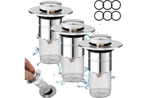 LCXCXY Tappo Lavandino Bagno, Tappo Lavandino Cucina in 3 pezzi, Tappi Lavandino Bagno, Tappo Bidet, Tappo di Scarico, Tappi Bidet Universale Pop Up, adatto per Foro Di Drenaggio da 34-40 mm