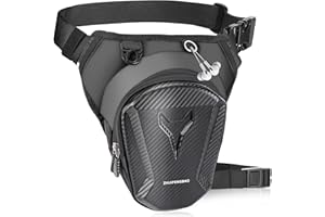 LEDEBOUK Marsupio Cosciale Borsa da Gamba Moto EVA Impermeabile con Guscio Rigid per Uomo e Donna (Nero)