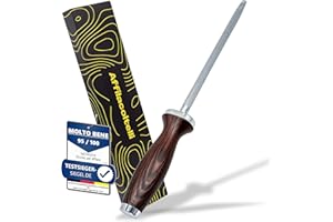 NETROX Affilacoltelli Professionale con Acciarino per Coltelli - Affila Coltelli da Cucina, Manuale e Compatto - Affilatore di Coltelli e Lame per Uso Domestico e Professionale