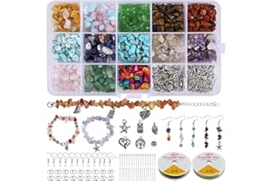 Hongyans 836 Pièces Perles de Pierres Naturelles Irrégulières Pierre Précieuse Naturelle avec Pendentifs pour Bracelet Collier Boucle d'oreille Fabrication de Bijoux