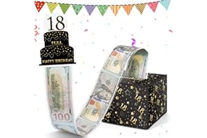 ‎WENMTHG WenmthG Lustige Geldgeschenke Geburtstag 18, DIY Überraschungsbox, 18. Geburtstag Spardose für Bargeld Geschenk Ziehen, Geschenkbox zum 18. Geburtstag Mädchen Junge