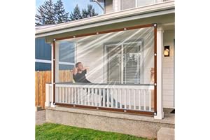 ZOZIJIU Przezroczysta plandeka – przezroczysta plandeka z oczkami, 1,5 x 2 m, do użytku na zewnątrz, na zimę, odporna na warunki atmosferyczne, na balkon, meble ogrodowe, kurnik