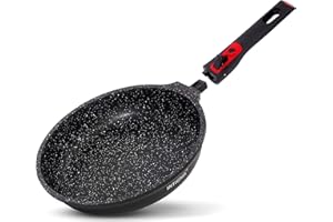 INTIGNIS Poêle 24 cm antiadhésive céramique poignée amovible – 220 °C – sans PFOA/PTFE/PFAS – compatible induction & lave-vaisselle