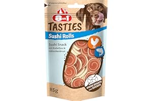 8in1 Tasties Sushi Rolls Hunde-Snack - glutenfreie Leckerlis mit Kabeljau & Hähnchenbrust, 85 g