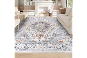 Homcomodar Tappeto Salotto Vintage 200x290cm Tappeti Camera da Letto Antiscivolo Tappeto a Pelo Corto Tappette Camera da Letto Tappeto Lavabile in Lavatrice