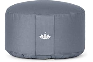 ‎LOTUSCRAFTS Lotuscrafts Yogakissen Meditationskissen Extra Hoch - Sitzhöhe 20cm - Waschbarer Bezug aus Baumwolle - Yoga Sitzkissen mit Dinkelfüllung - GOTS Zertifiziert