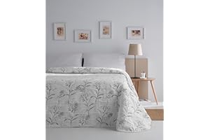 ETHERE MAISON Colcha Jacquard Reversible algodón Zurek Gris Cama 135 cm - 235X270 cm
